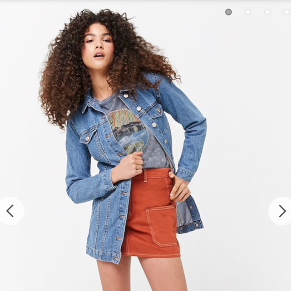 forever 21 longline denim jacket